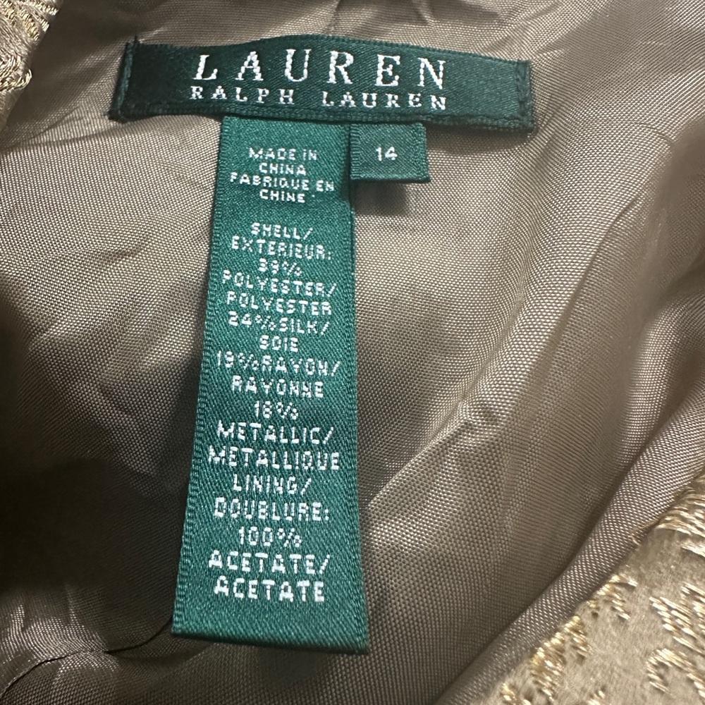Lauren Ralph Lauren Gold Tan Sleeveless Embellished Top - Picture 6 of 6